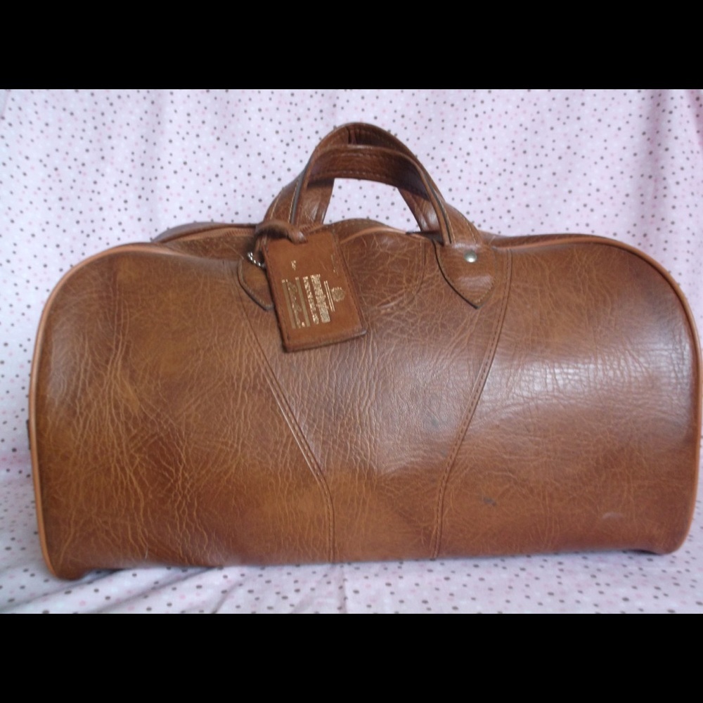 Vintage Leather Eddie Bauer travel bag RARE - Picture 3 of 8